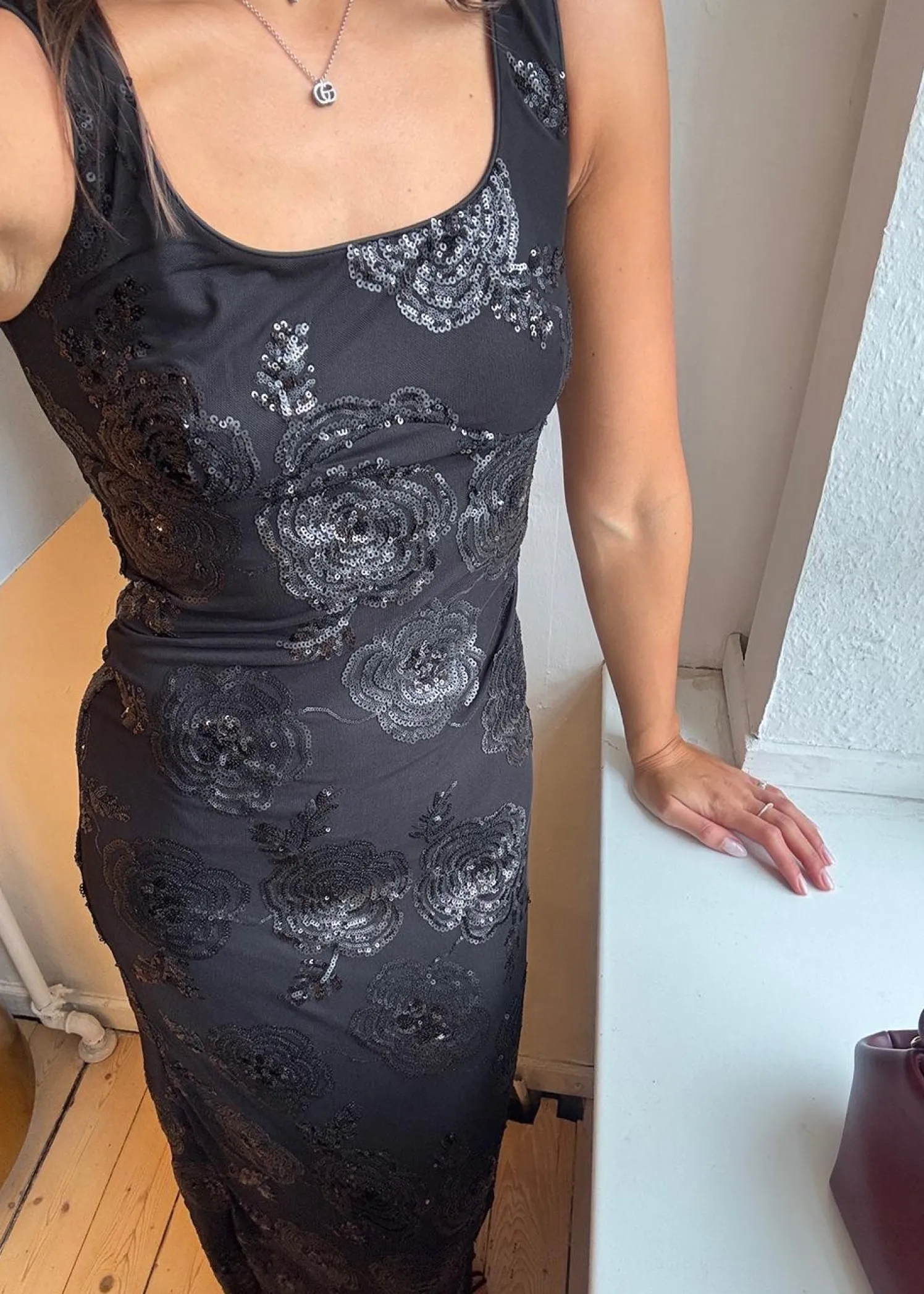 Rotate SEQUINS FITTED MAXI DRESS