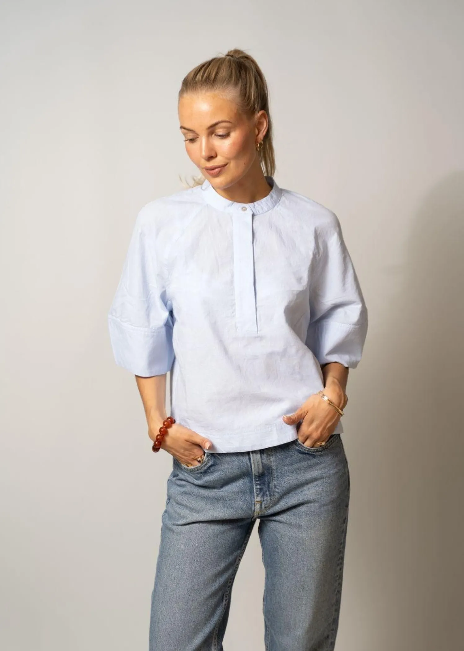 ROUGE EDIT ROUTENNE 2/4 CHINA COLLAR SHIRT