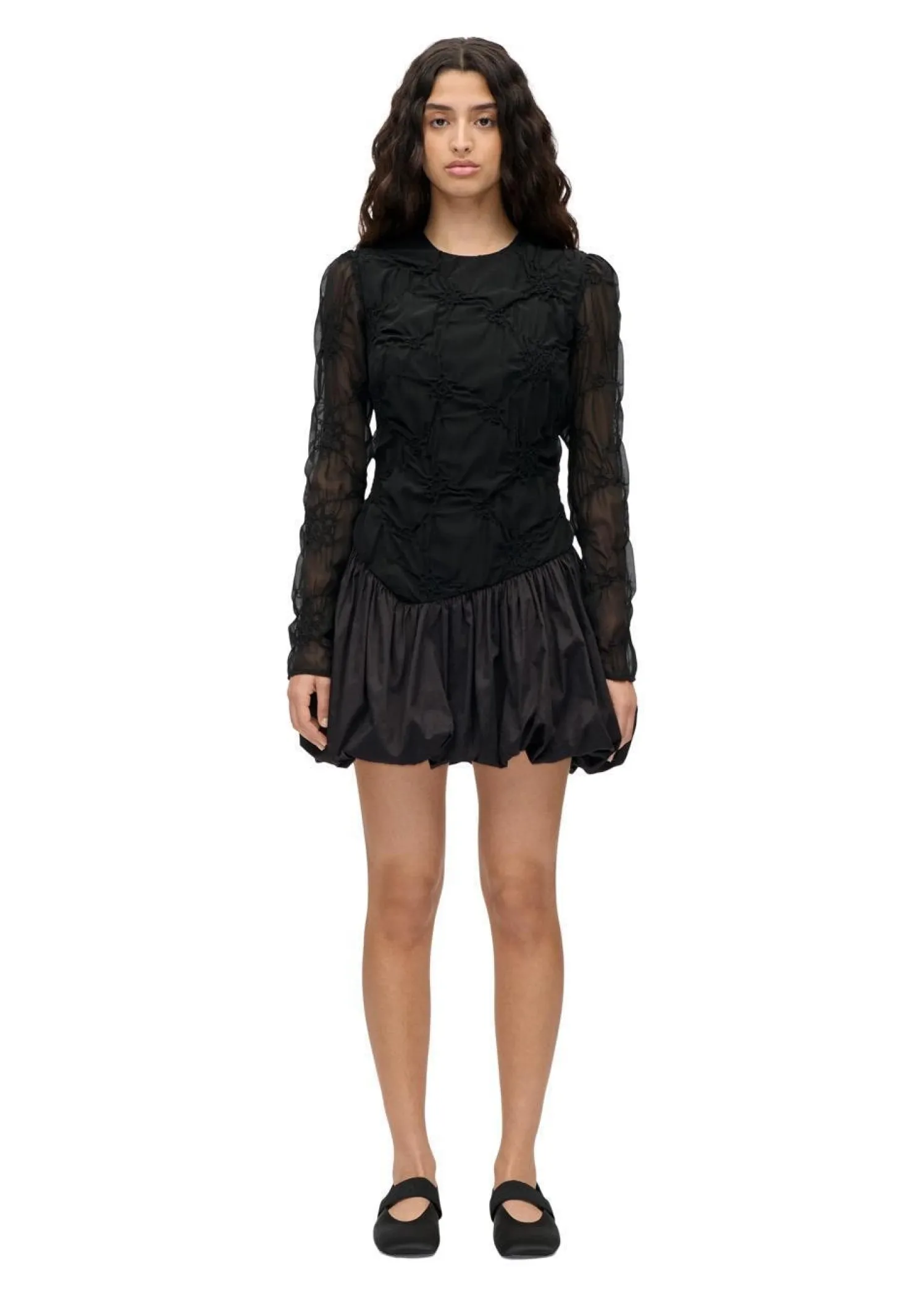 Stine Goya Balloon Long Sleeve Short Dress